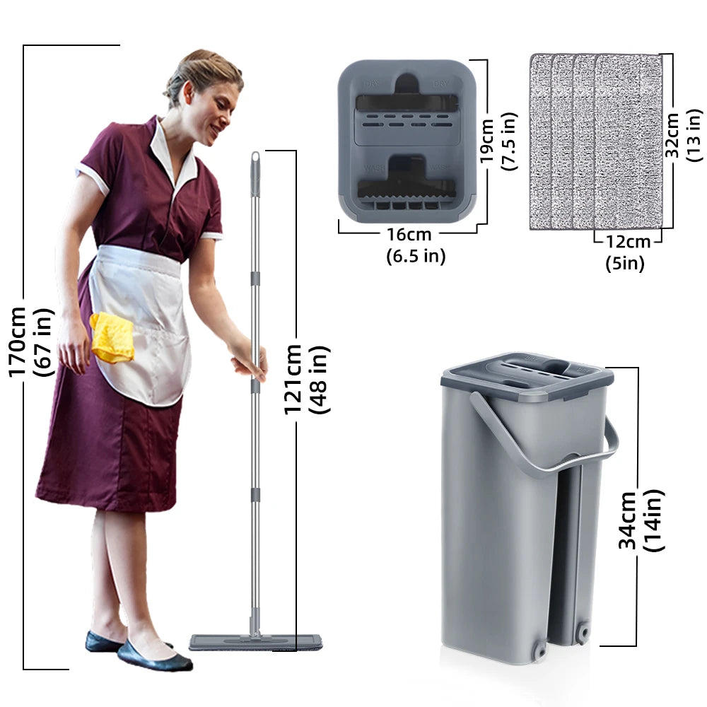 Hands Free Washable Mop & Bucket